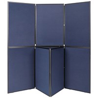 Q-Connect 7 Panel Display Board, 1800x1800mm, Blue/Grey