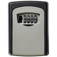 Q-Connect 4-Digit Combination Lock Key Box Stainless Steel/Aluminium Grey KF11403