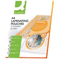 Q-Connect A4 2x75 Micron Laminating Pouches (Pack of 100)