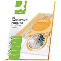 Q-Connect A3 2x75 Micron Laminating Pouches (Pack of 100)