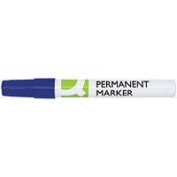 Q-Connect Permanent Marker Bullet Tip 4mm Blue Pack of 10