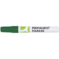 Q-Connect Permanent Marker Bullet Tip 4mm Green Pack of 10