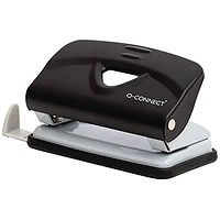Q-Connect Lightweight Metal Desk Hole Punch Black