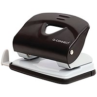 Q-Connect Medium Duty Metal Desk Hole Punch Black