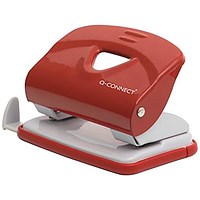 Q-Connect Medium Duty Metal Desk Hole Punch Red