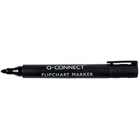 Q-Connect Flipchart Marker Pen Bullet Tip Black (Pack of 10)