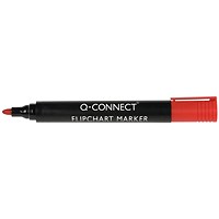 Q-Connect Flipchart Marker Bullet tip 2mm Red Pack of 10