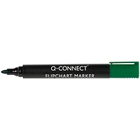 Q-Connect Flipchart Marker Bullet tip 2mm Green Pack of 10