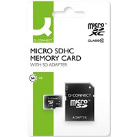 Q-Connect Micro SDHC Memory Card with Adapter, 64GB Q-Connect Micro SDHC Memory Card with Adapter, 64GB