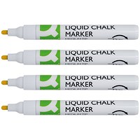 Q-Connect Chalk Markers, Medium Tip, White, Pack of 4