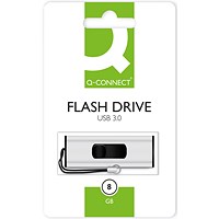 Q-Connect Silver/Black USB 3.0 Slider 8Gb Flash Drive 43202005