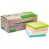 Q-Connect Recycled Notes 76x76mm Pastel Rainbow (Pack of 12) KF17324