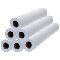Q-Connect Paper Roll, 914mm x 45m, 90gsm, White, Pack of 6 Rolls