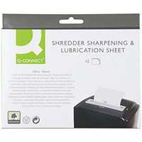 Q-Connect Shredder Sharpening and Lubrication Sheet 220x150mm (Pack of 12) KF18470