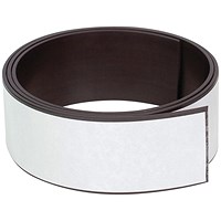 Q-Connect Magnetic Racking Strip, White PVC, 30mmx1.5mmx5m