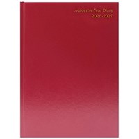 5 Star Academic Diary Day Per Page A4 Burgundy 2026-2027