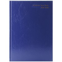 Q-Connect A4 Academic Diary, Day Per Page, Blue, 2025-2026