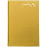 5 Star A4 Academic Diary, Day Per Page, Yellow, 2025-2026