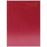 5 Star Academic Diary Day Per Page A5 Burgundy 2026-2027