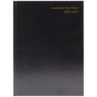 Academic Diary Day Per Page A5 Black 2022-2023