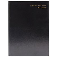 Q-Connect A5 Academic Appointment Diary, Day Per Page, Black, 2023-2024