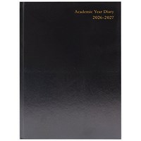 5 Star Academic Diary Day Per Page A5 Black 2026-2027