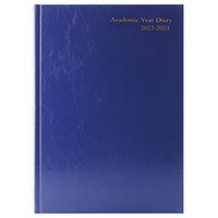 Q-Connect A5 Academic Appointment Diary, Day Per Page, Blue, 2023-2024