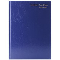 Q-Connect A5 Academic Diary, Day Per Page, Blue, 2025-2026