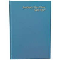 Academic Diary Day Per Page A5 Sky Blue 2026-2027