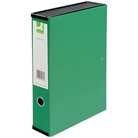 Q-Connect Box File, 75mm Spine, Foolscap, Green, Pack of 5