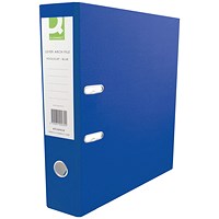 Q-Connect A4 Lever Arch Files, Plastic, Blue, Pack of 10