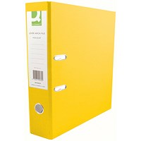 Q-Connect A4 Lever Arch Files, 70mm Spine, Plastic, Yellow, Pack of 10 Q-Connect A4 Lever Arch Files, 70mm Spine, Plastic, Yellow, Pack of 10