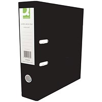 Q-Connect Foolscap Lever Arch Files, 70mm Spine, Plastic, Black, Pack of 10