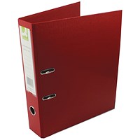Q-Connect Foolscap Lever Arch Files, Plastic, Red, Pack of 10