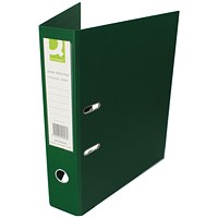 Q-Connect Foolscap Lever Arch Files, 70mm Spine, Plastic, Green, Pack of 10