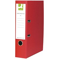 Q-Connect A4 Recycled Lever Arch Files, 70mm Spine, Red, Pack of 10