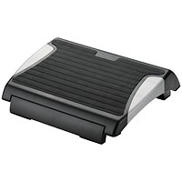 Q-Connect Foot Rest with Rubber, Black/Silver Q-Connect Foot Rest with Rubber, Black/Silver