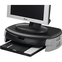 Q-Connect Monitor/Printer Stand with Drawer - Black