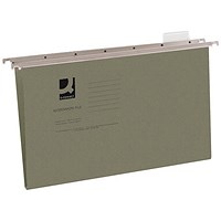 Q-Connect Suspension File, Tabbed, Foolscap, Green, Pack 10