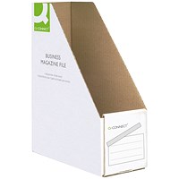 Q-Connect Business Cardboard Magazine Files, White, Pack of 10