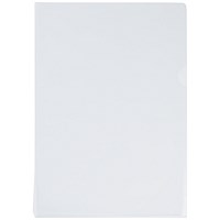 Q-Connect A4 Cut Flush Folders, Clear, Pack of 100