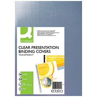 Q-Connect Binding Comb Covers, 250 Micron, Clear, A4, Pack of 100 Q-Connect Binding Comb Covers, 250 Micron, Clear, A4, Pack of 100