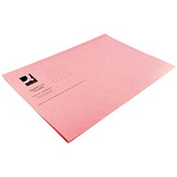 Q-Connect Square Cut Folders, 180gsm, Foolscap, Pink, Pack of 100