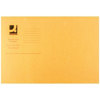 Q-Connect 180gsm, Square Cut Folder, Light-Weight, Foolscap, Orange, Pack of 100
