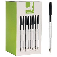 Q-Connect Ballpoint Pen, Black, Pack of 50