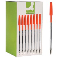 Q-Connect Ballpoint Pen, Red, Pack of 50