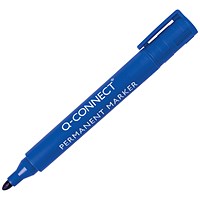 Q-Connect Permanent Marker Pen Bullet Tip Blue (Pack of 10)