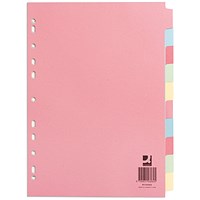 Q-Connect Subject Dividers, 10-Part, Blank Multicolour Tabs, A4, Multicolour Q-Connect Subject Dividers, 10-Part, Blank Multicolour Tabs, A4, Multicolour