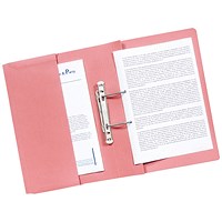 Q-Connect Front Pocket Transfer Files, 300gsm, Foolscap, Pink, Pack of 25