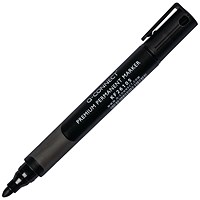 Q-Connect Premium Permanent Marker Pen Bullet Tip Black (Pack of 10)